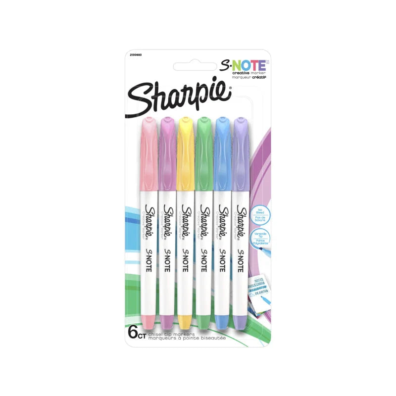 SHARPIE S-Note Pastel (Pack of 6 Box of 6)