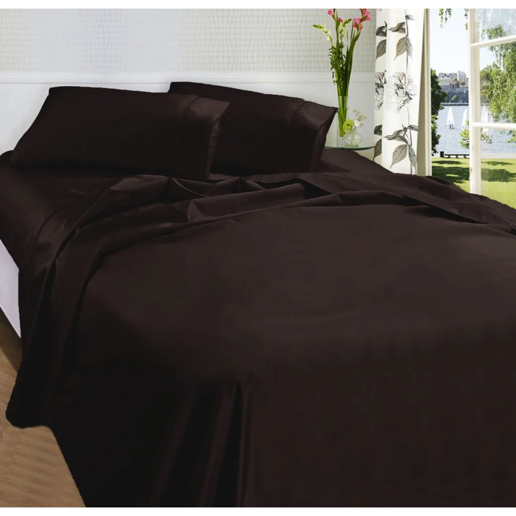 Sheet Set Fieldcrest 875TC Egyptian Cotton Sateen Chocolate