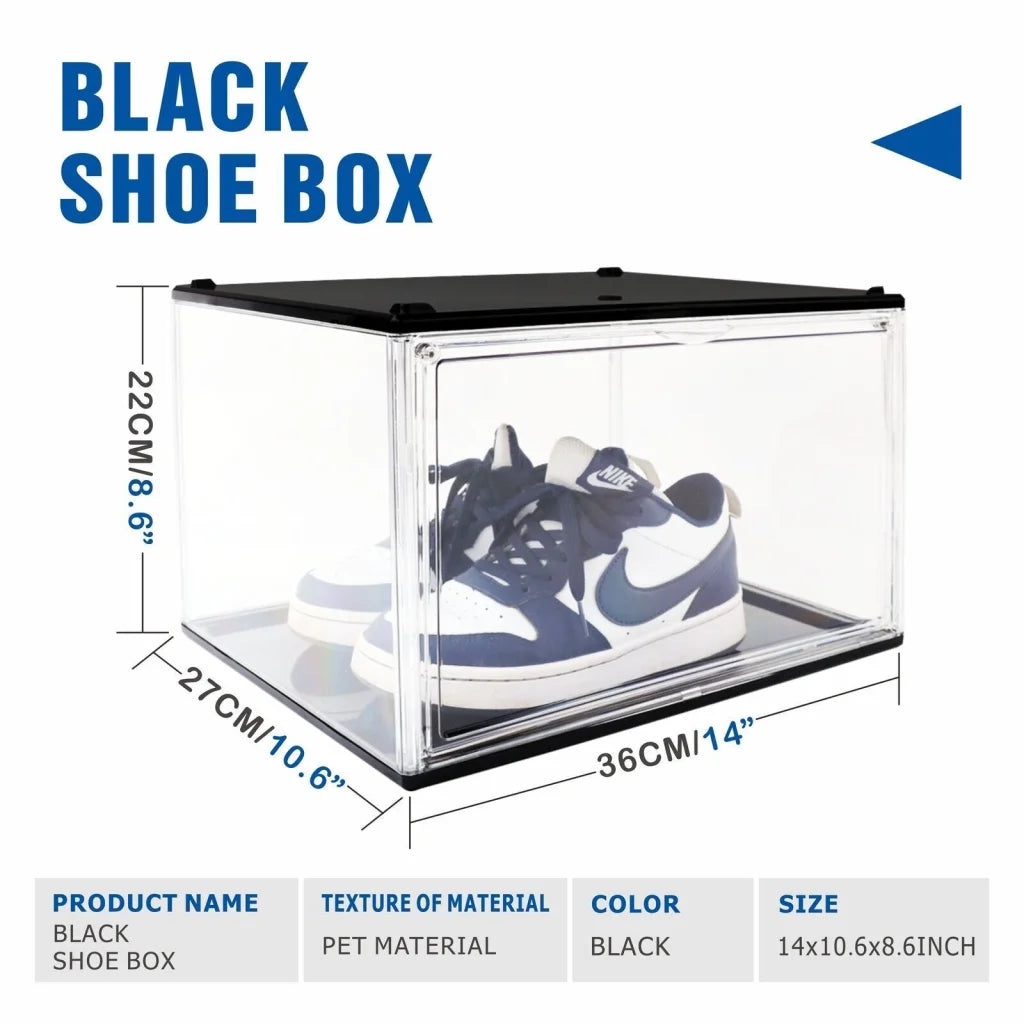 Shoe Display Box 5PC Black Stackable Hard Acrylic Sneaker