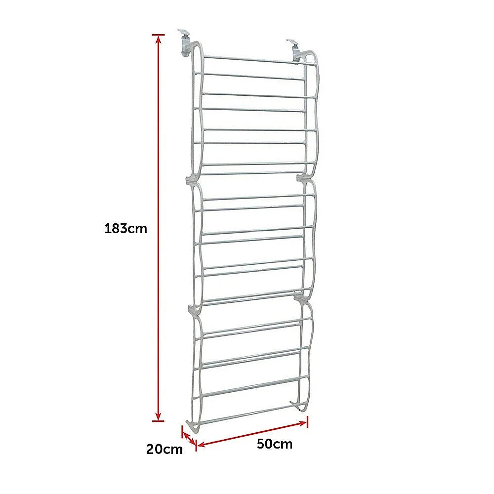 Shoe Holder Organiser Over the Door Hanging Shelf Rack