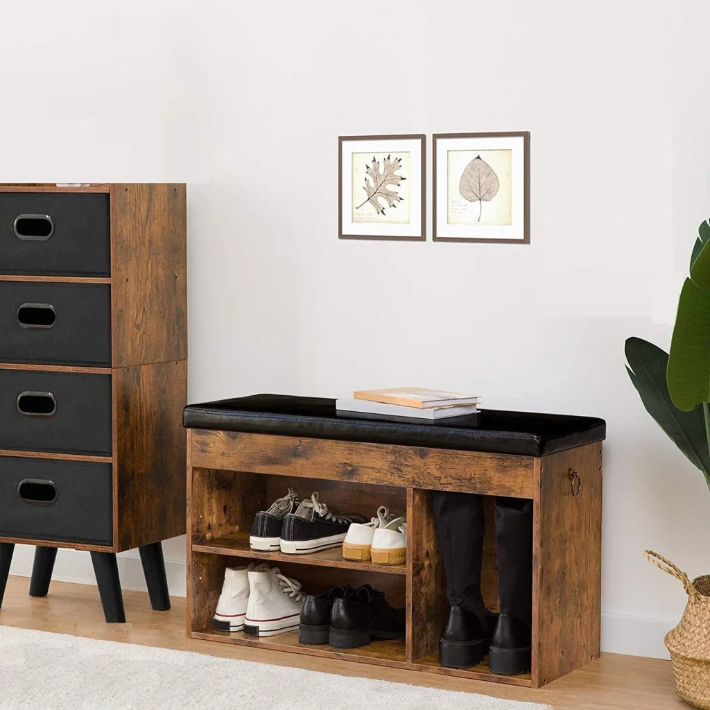 Shoe storage bench with attachment points and product body