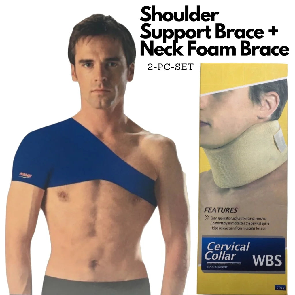 Shoulder Support Brace + Cervical Collar Neck Foam Brace