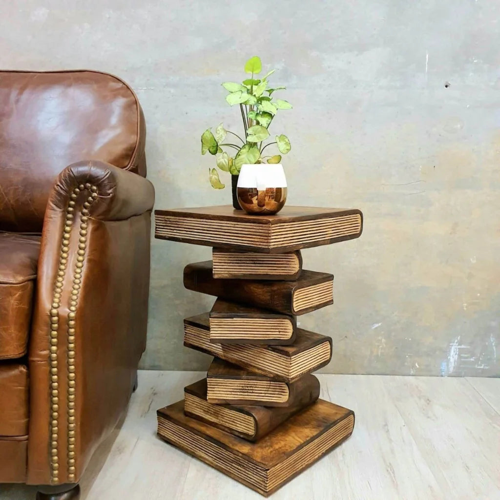 Side Table Corner Stool Plant Stand Raintree Wood Natural