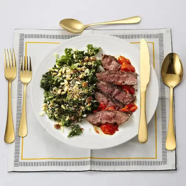 Silver 410 Stainless Steel Cutlery Set - Western Steak