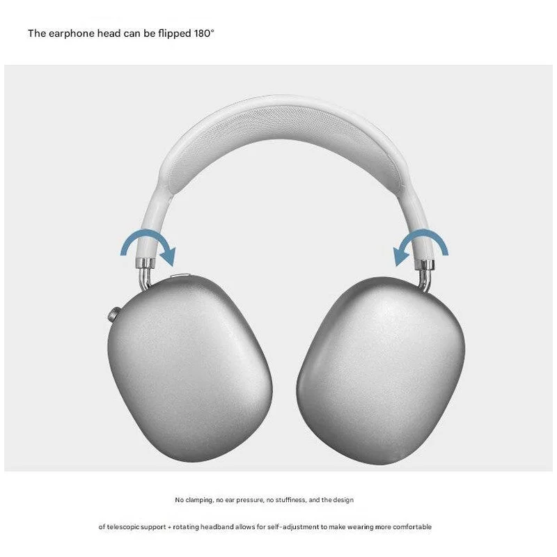 Silver Bluetooth Over-Ear Headphones - Mesh Headband