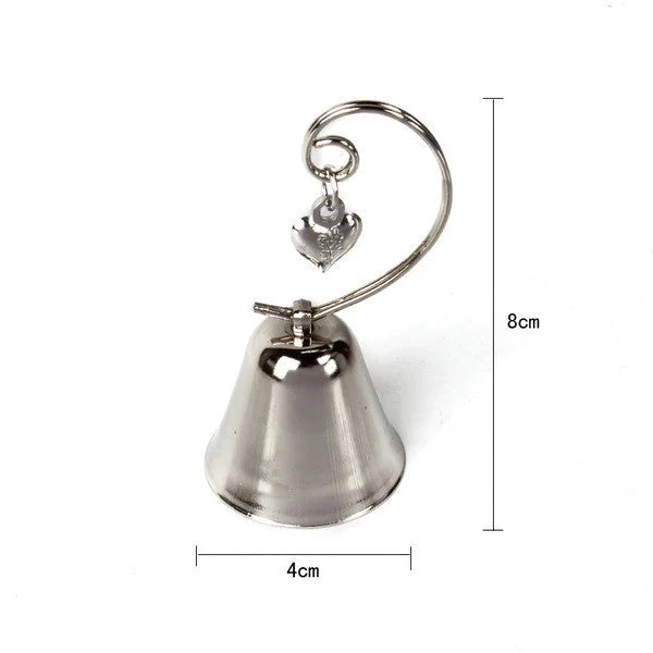Silver Wedding Kissing Bell Name Card Stand 50 Pack