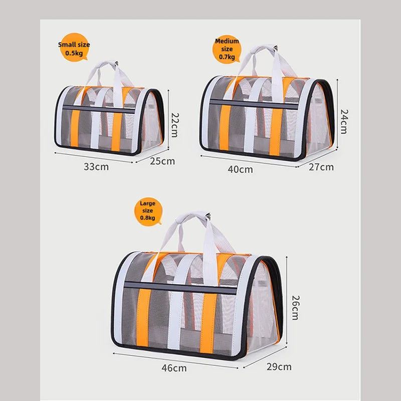 Size S Black And Blue Foldable Pet Carrier Bag