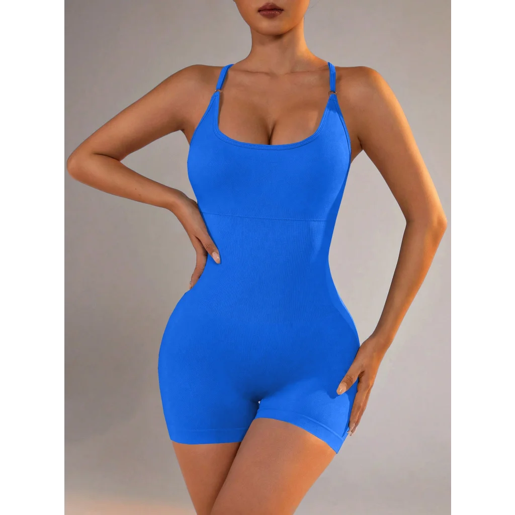 Size S Royal Blue Nylon Seamless Yoga Bodysuit - Women’s