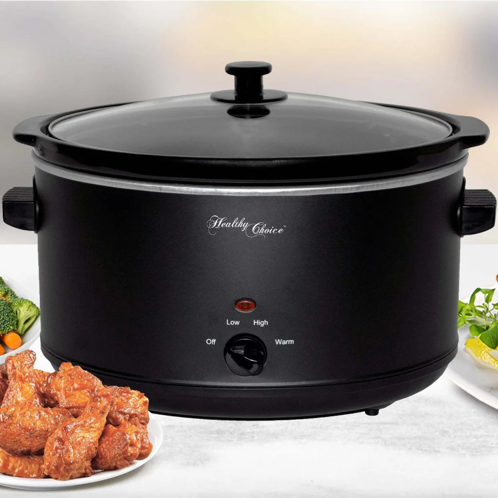 Slow Cooker 8L Black Large Capacity Ceramic Pot 300W