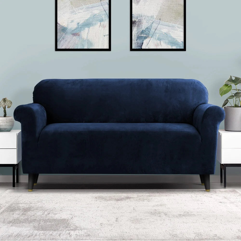 Sofa Cover 3 Seater Velvet Couch Covers sapphire 783