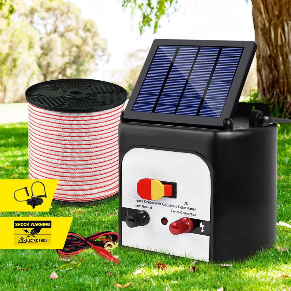 Solar Fence Energiser 8 km with 400 m Tape & 25 Insulators