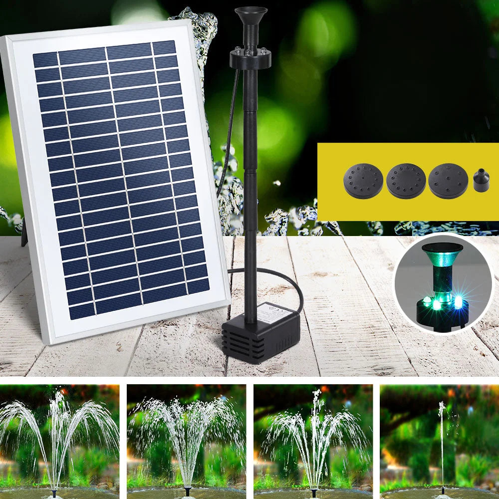 Solar Pond Pump with Battery & LED Lights - 4.4FT