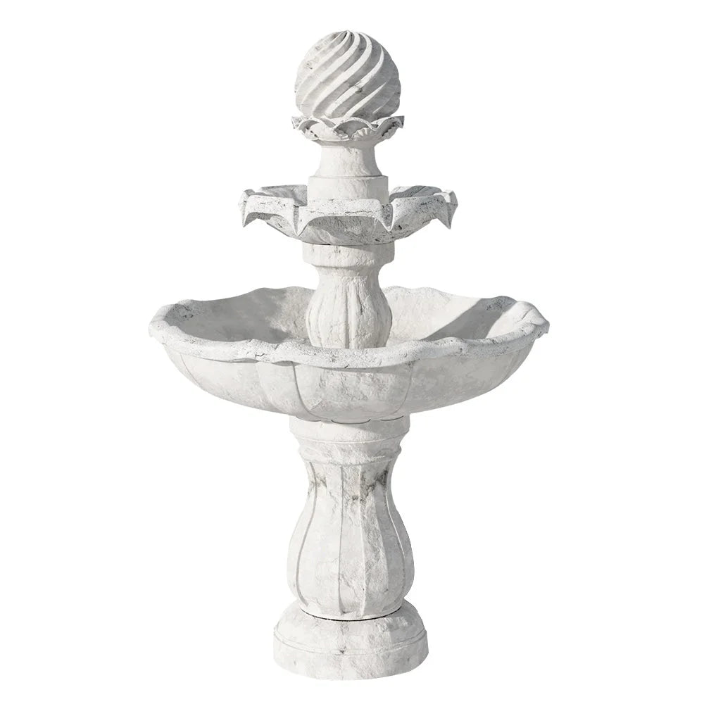 Solar Powered Water Fountain 3 Tier - Ivory - Fountains