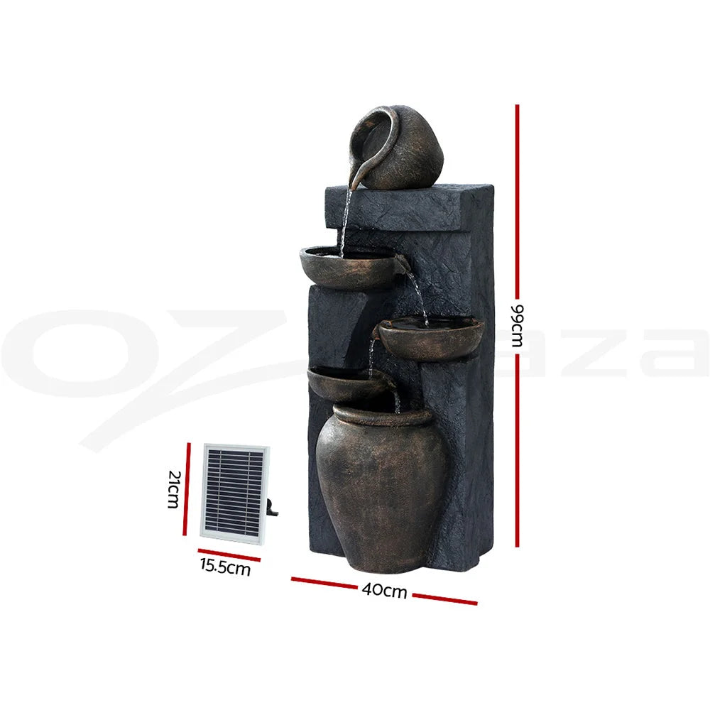 Solar Water Feature 5-Tier 99cm