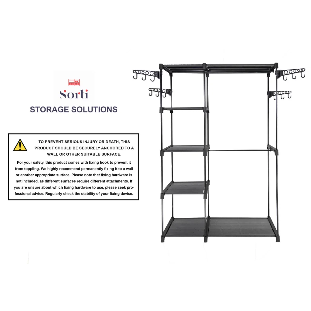 Sorti Freestanding Portable Closet Metal Wardrobe Garment