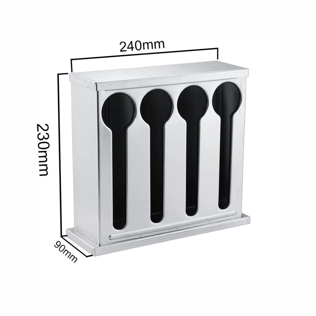 Spoon Utensil Holder Storage Rack Premium Stainless Steel Buffet Restaurant - 4 Holes