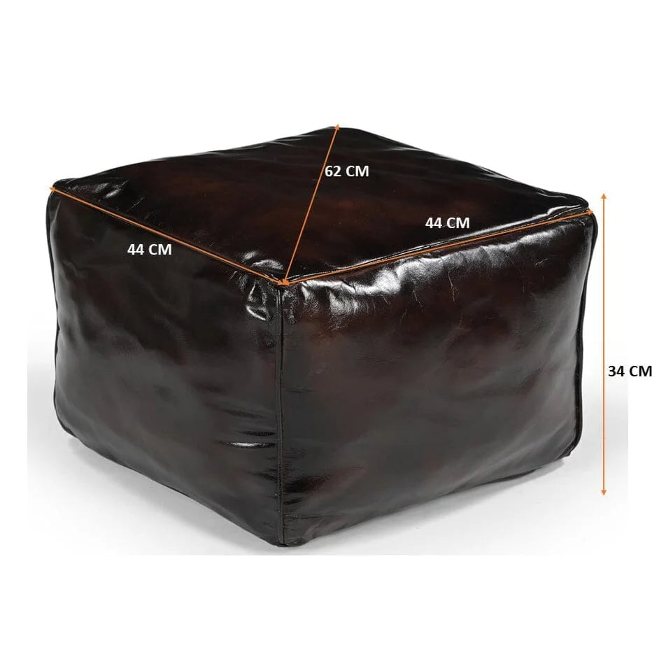 SQUARE CHOCOLATE OTTOMAN - Furniture > Living Room >