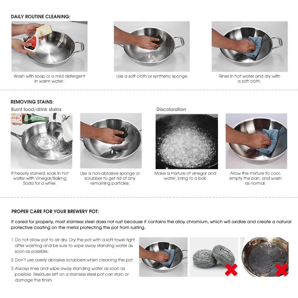 Stainless Steel Brewery Pot No Lid 98L with Beer Valve 50*50cm - Premium