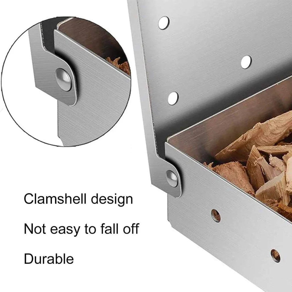 Stainless Steel Smoke Box Barbecue BBQ Smoking Wood Chip