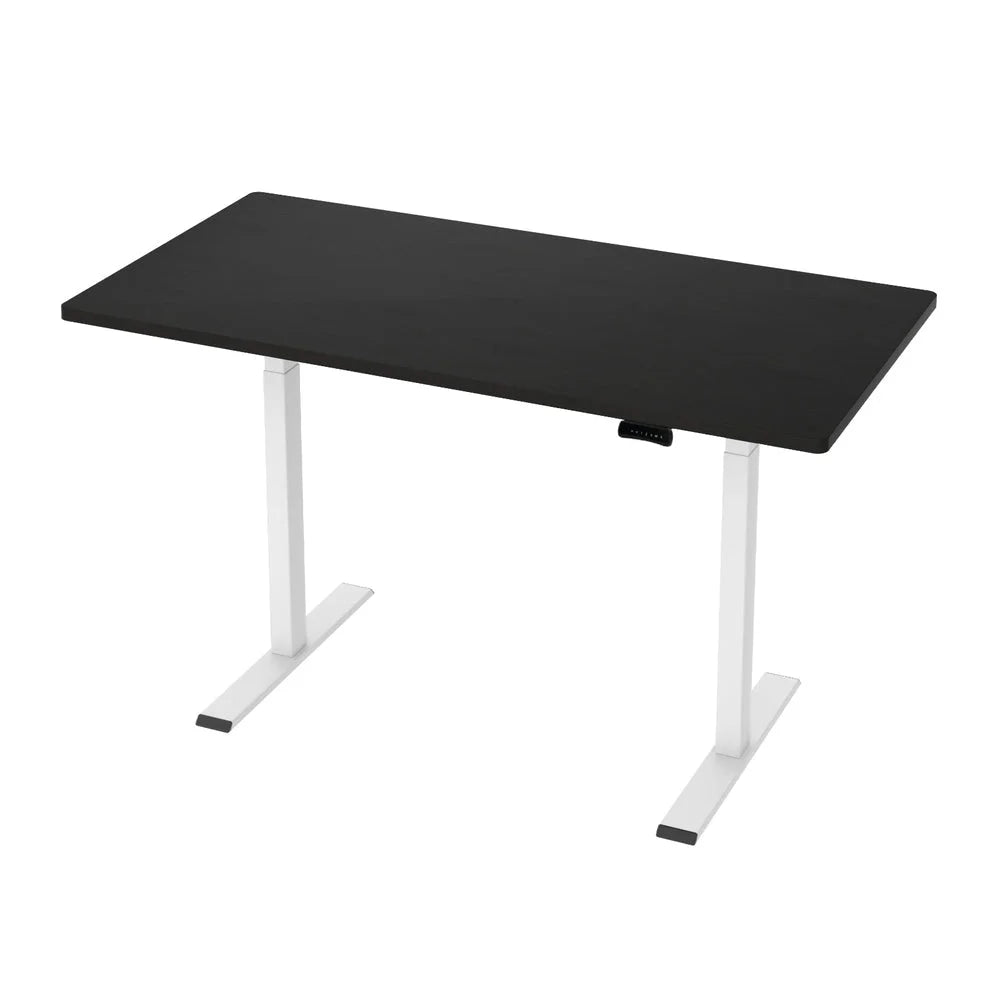 White black 140cm desk with standing electric adjustable sit