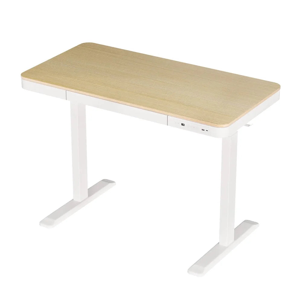 Standing Desk Motorised Dual Motor with Draw 120CM - Oak