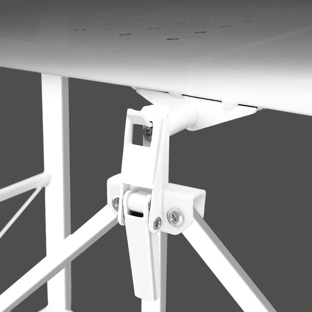 Steel White Foldable Display Stand 2X 5 Tier Multi-Functional Shelves Portable Storage Organizer with Wheels