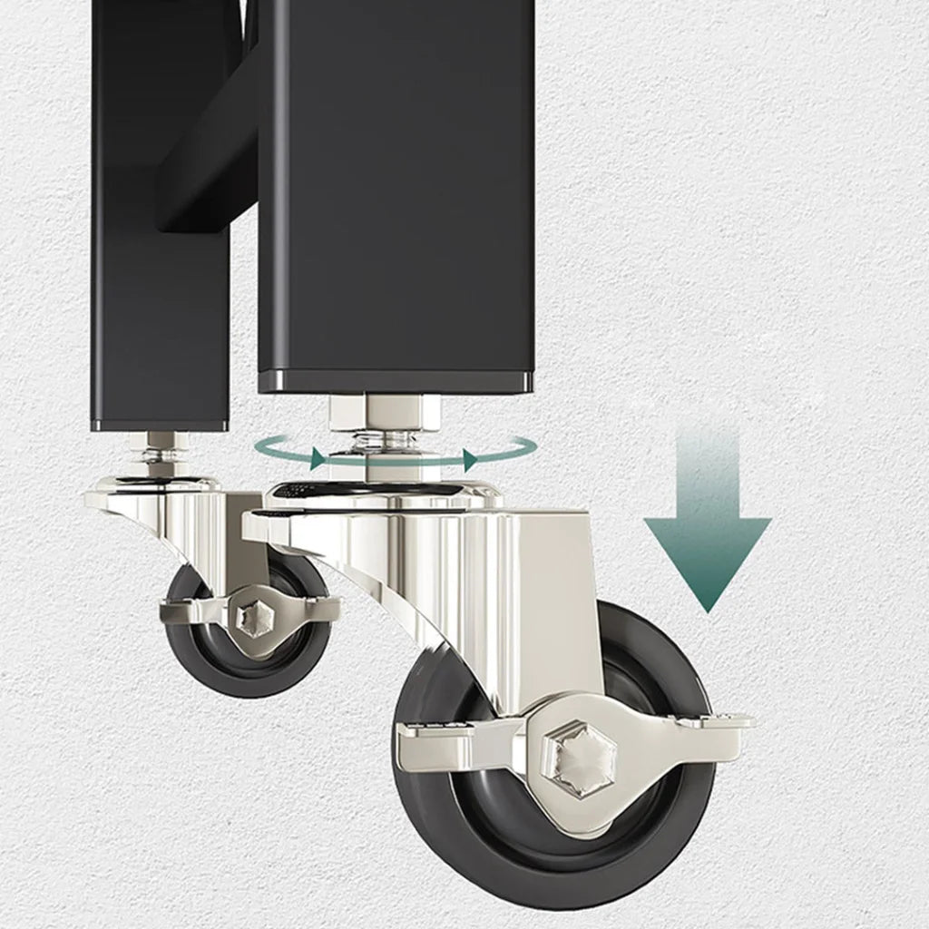 Steel White Foldable Display Stand 4 Tier Multi-Functional Shelves Portable Storage Organizer with Wheels