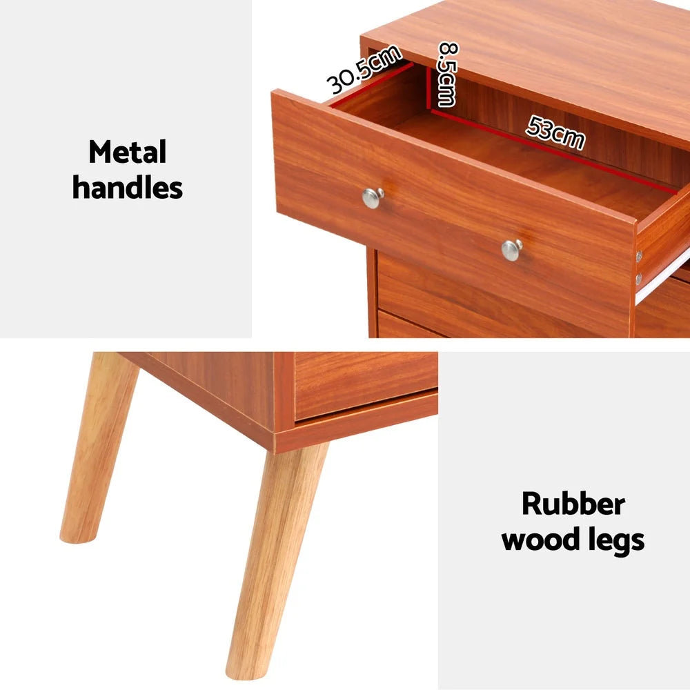 Storage Cabinet 6 Chest of Drawers - Walnut - Furniture