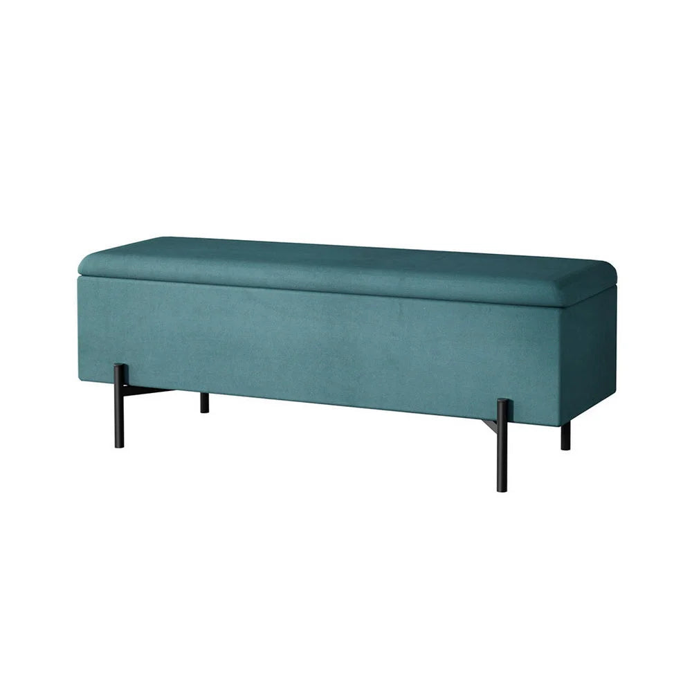 Storage Ottoman Blanket Box Velvet - 140cm Green - Furniture