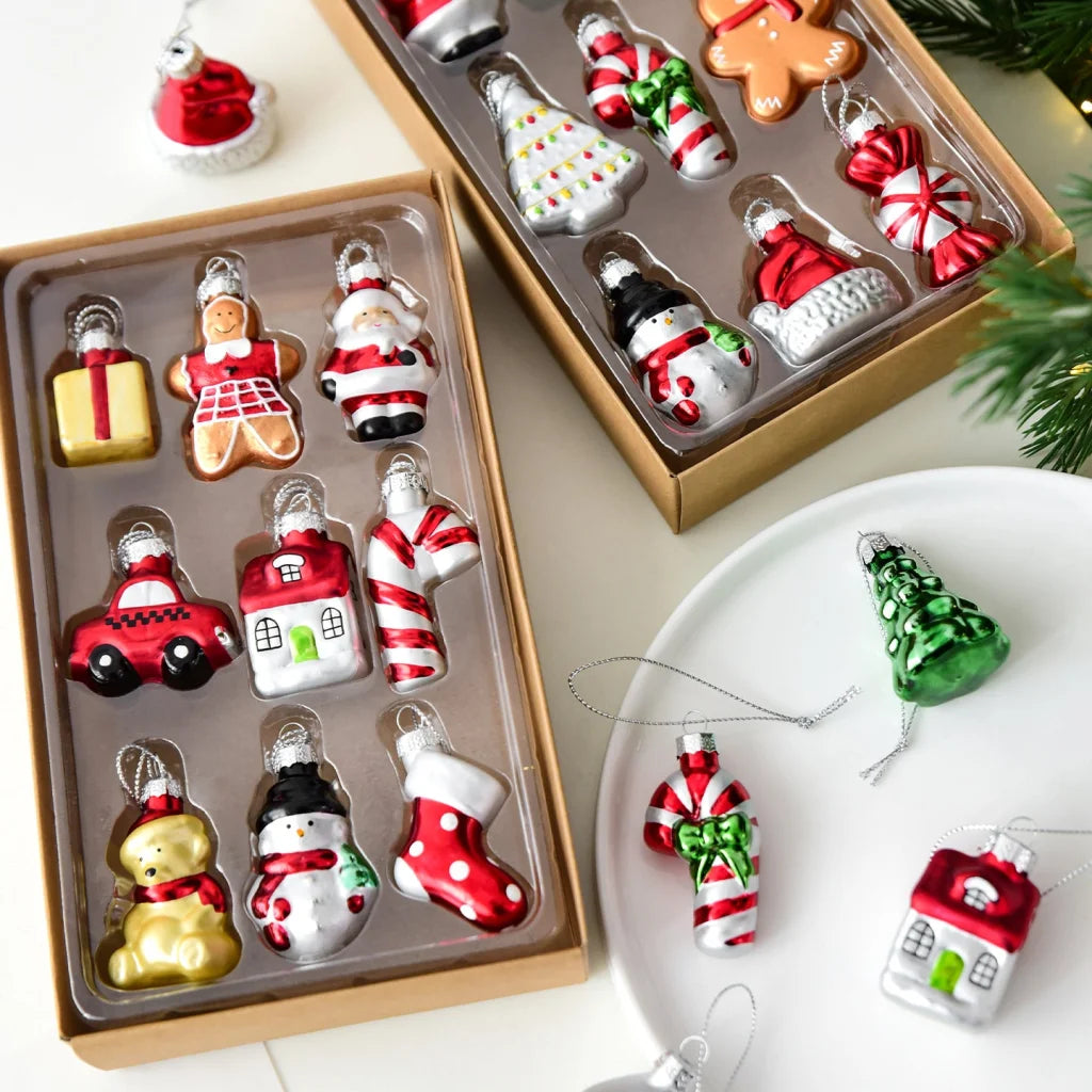 Style C Colorful Dainty Miniature Glass Christmas Ornament