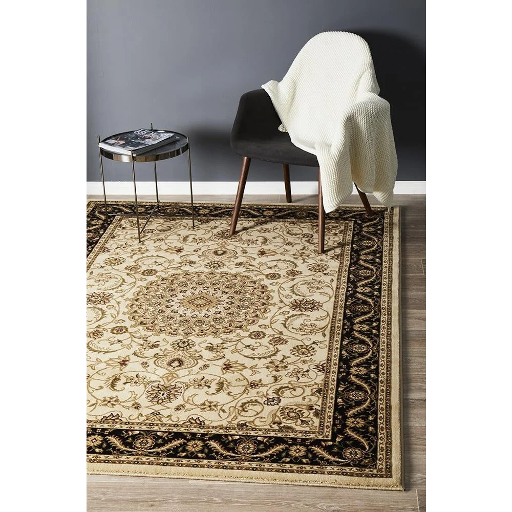 Sydney 9 Ivory Black Rug by Rug Culture - 400X300CM
