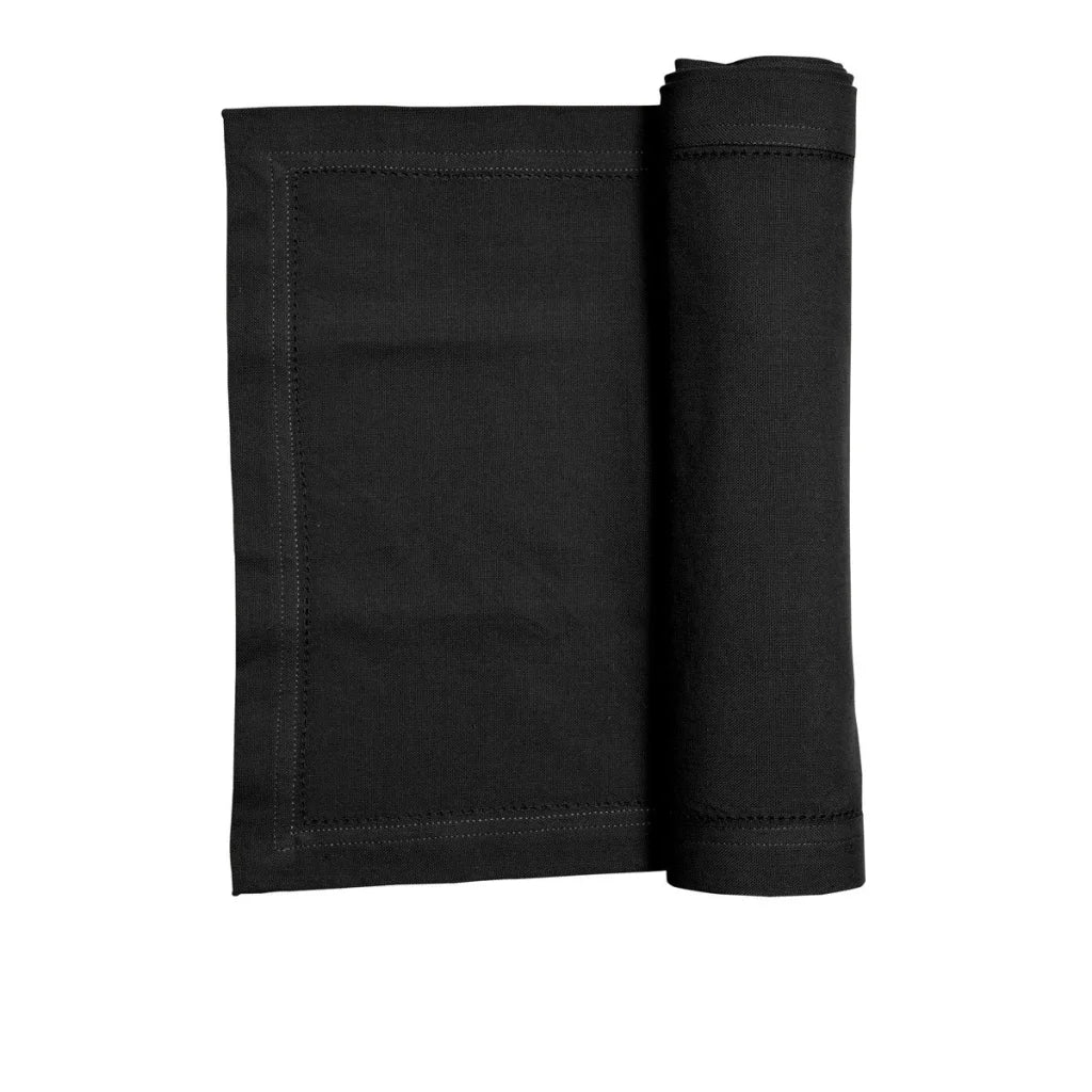 Table Runner Rans Elegant Hemstitch - Black - Furniture