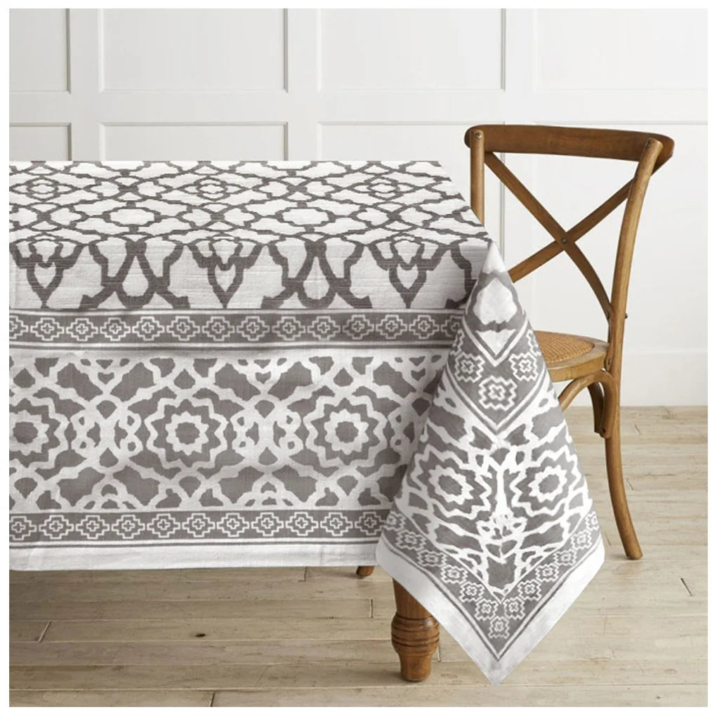 Tablecloth Rans Pure Cotton Vintage 150x360cm + 4cm - Grey