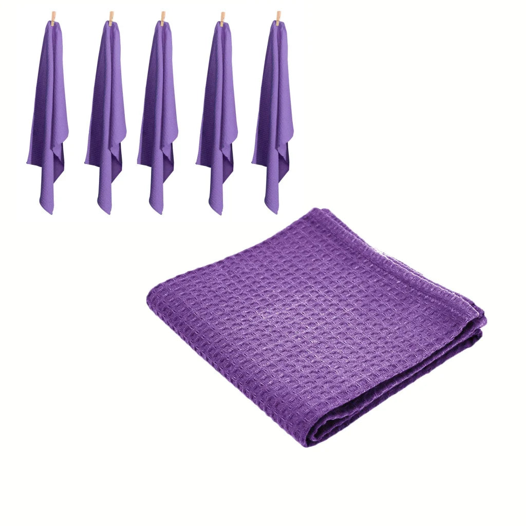 Tea Towels Rans Set of 6 Cotton Waffle 50x70cm - Lilac