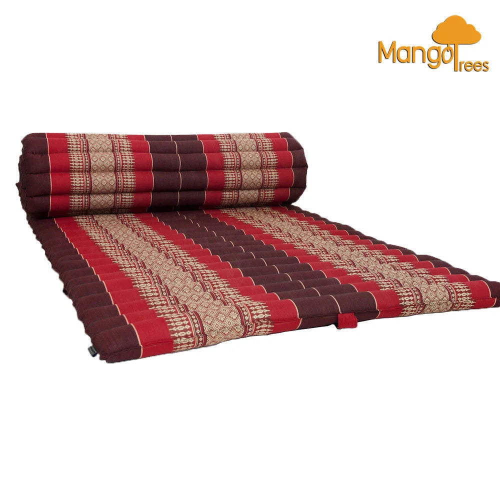 Thai Kapok Roll-Up Mattress Foldout Mat - Red - Outdoor