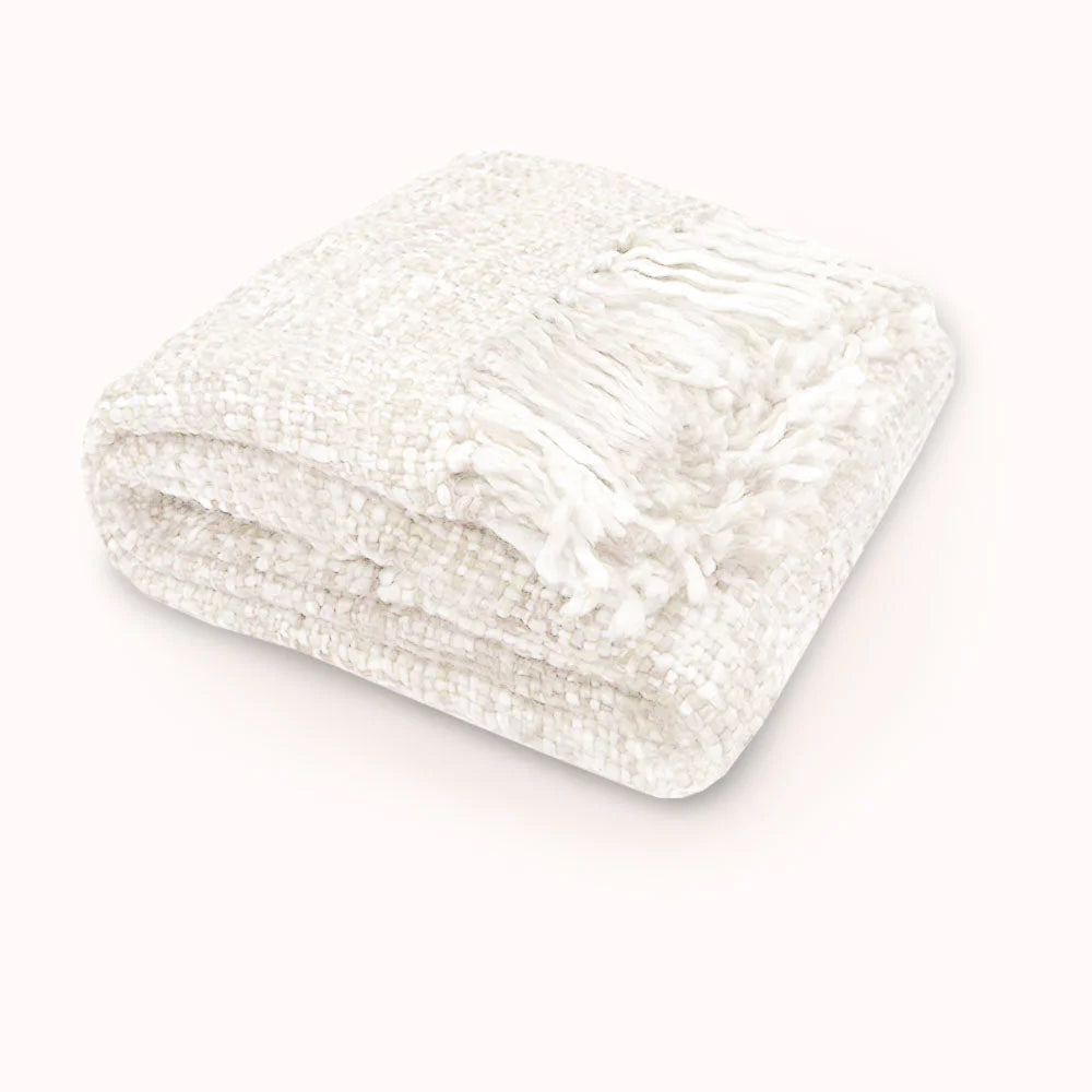 Throw Blanket Rans Oslo Knitted Weave 127x152 cm - Snow