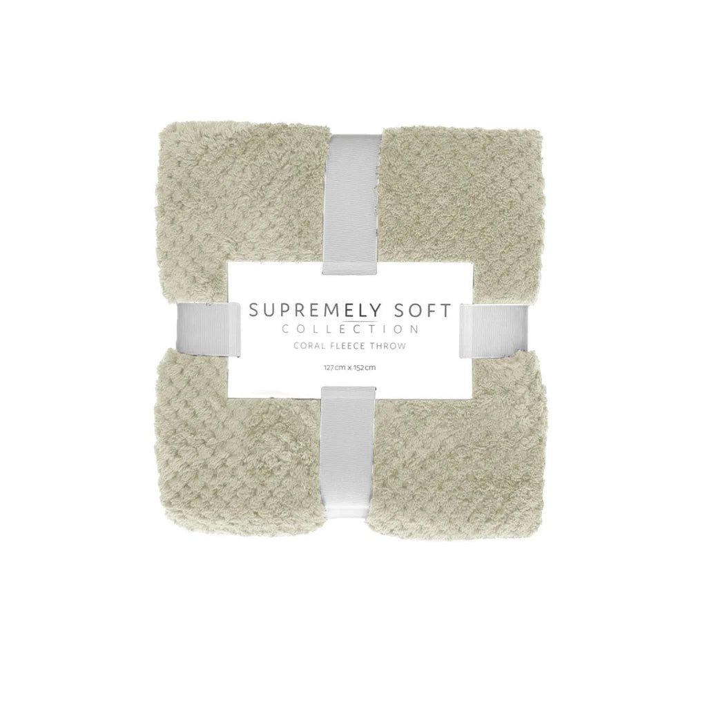 Throw Rug Soft Diamond Fleece Natural - Home & Garden