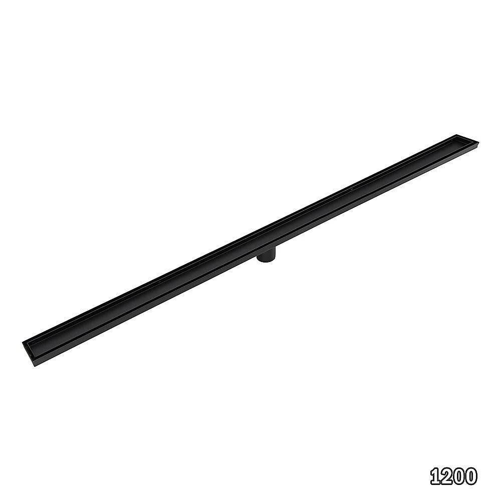Tile Insert Bathroom Shower Black Grate Drain 1200mm