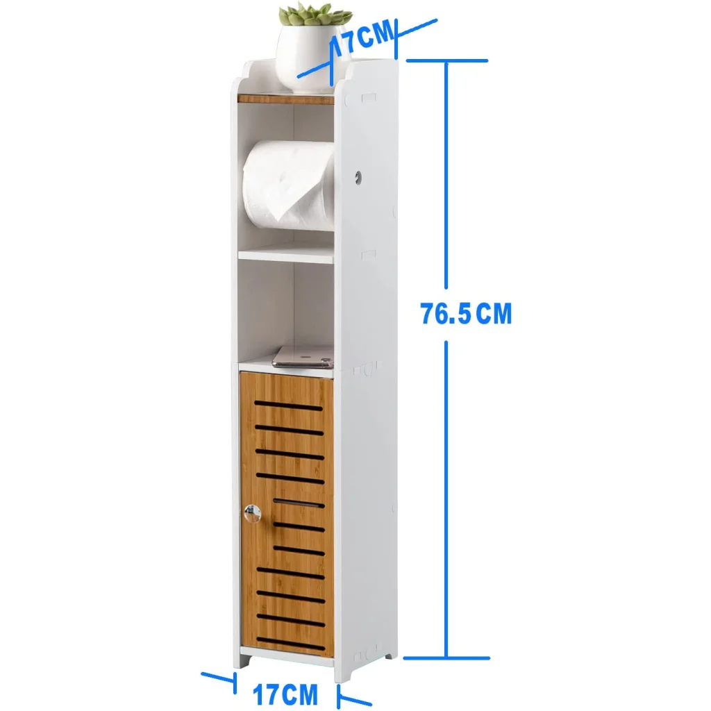 Toilet Paper Roll Holder for Bathroom with Roller - Bamboo