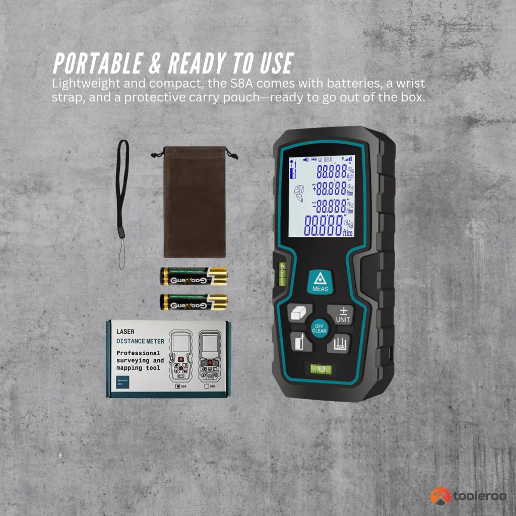 Tooleroo 70m Digital Laser Distance Measurer - LCD Area