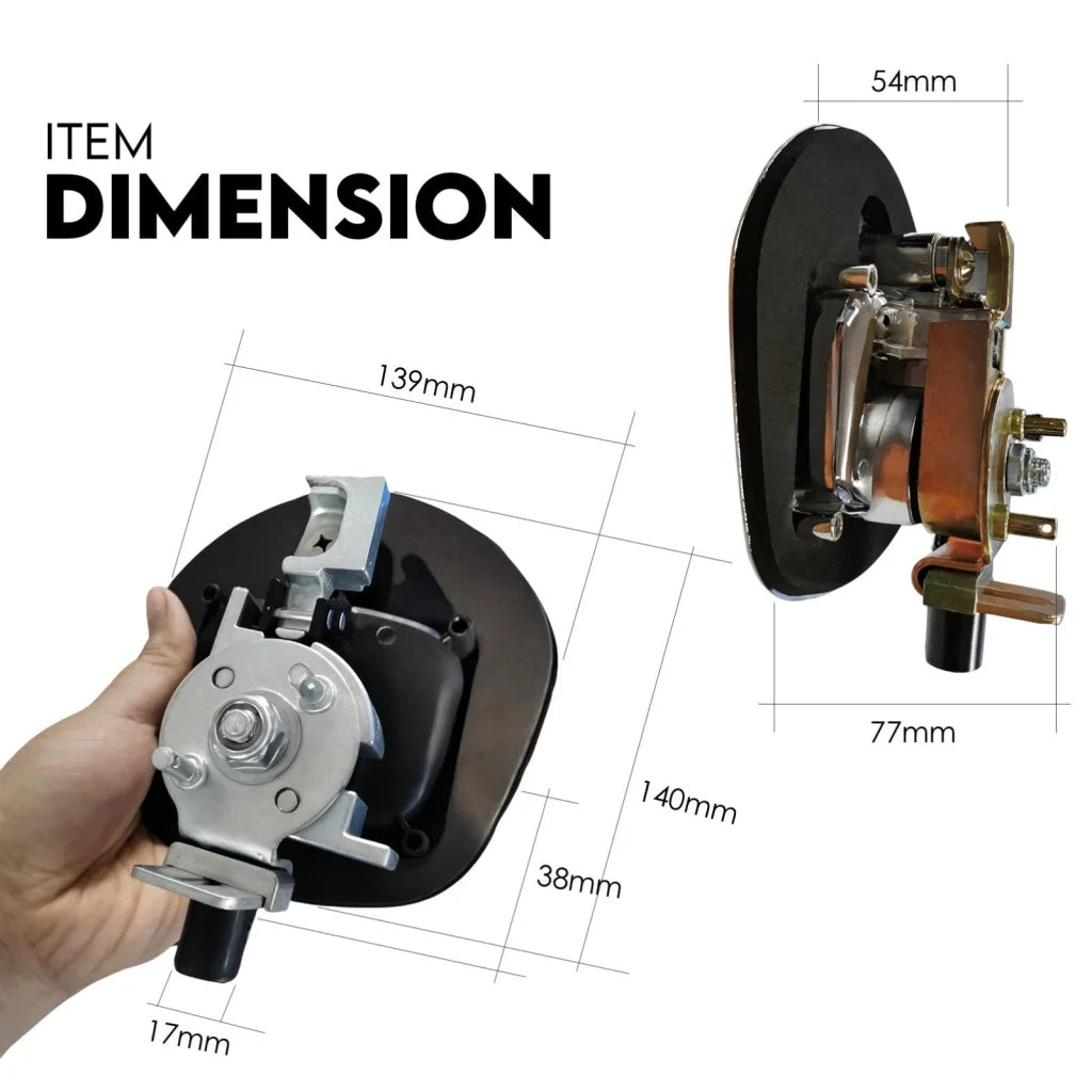 Trailer Ute Toolbox Black Whale Tail T-Handle Lock Latch