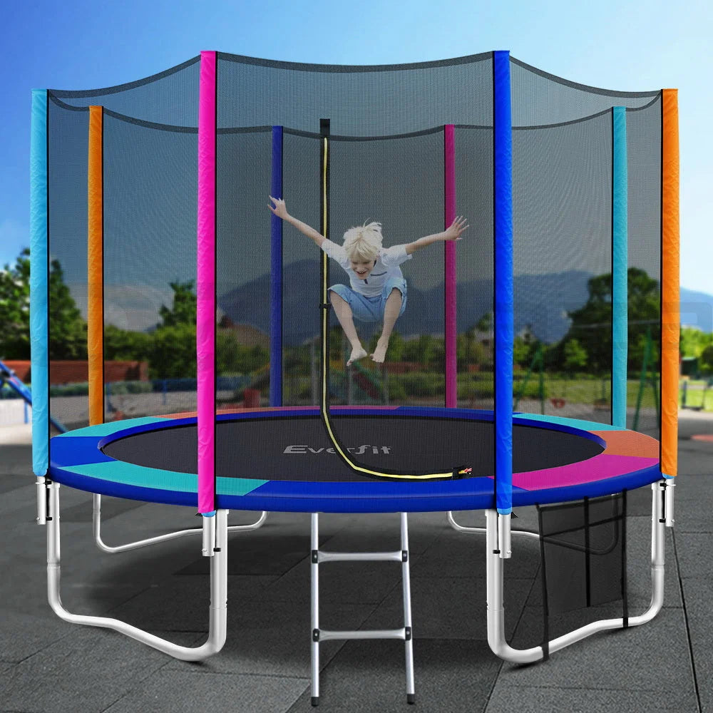 12ft trampoline round safety with net enclosure pad outdoor