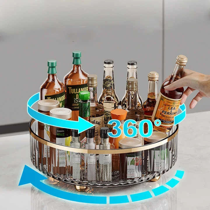 Transparent Luxury Rotating Storage Rack – Transparent