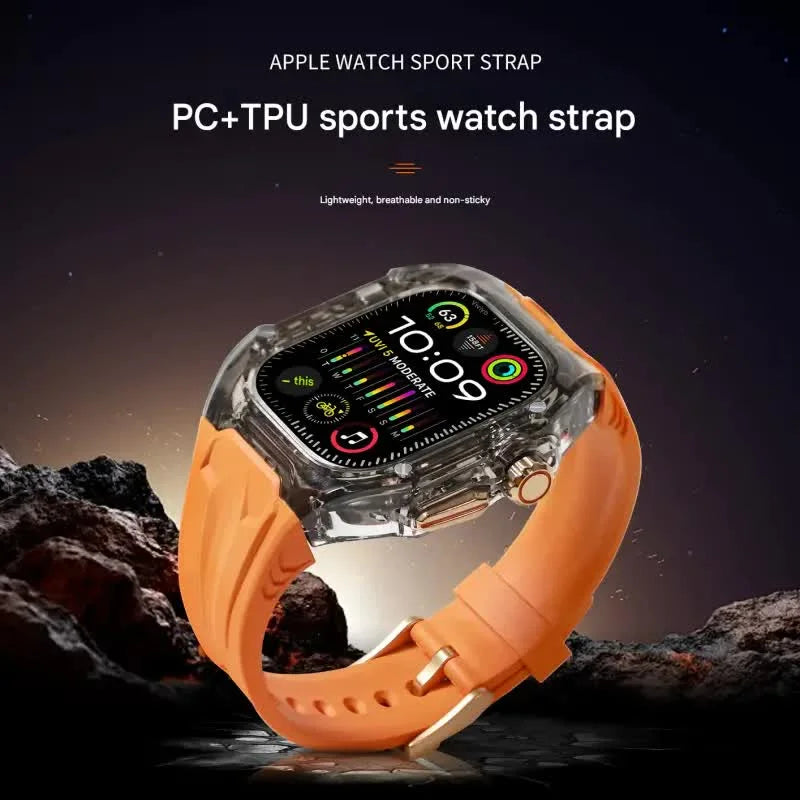 Transparent PC + TPU Sports Watch Strap & Case for Smart