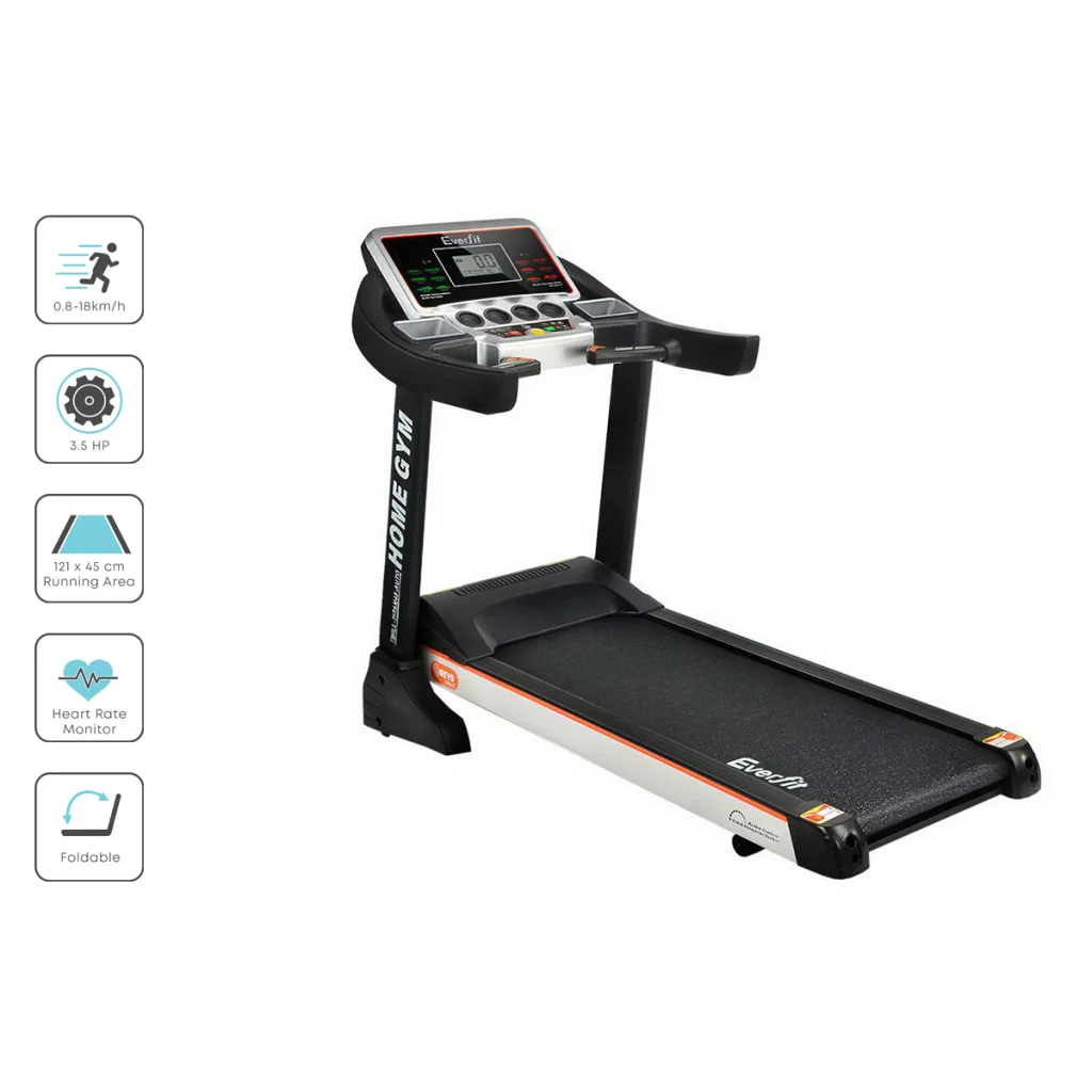 Treadmill 45cm Belt Incline Running Home Gym Fitness Black