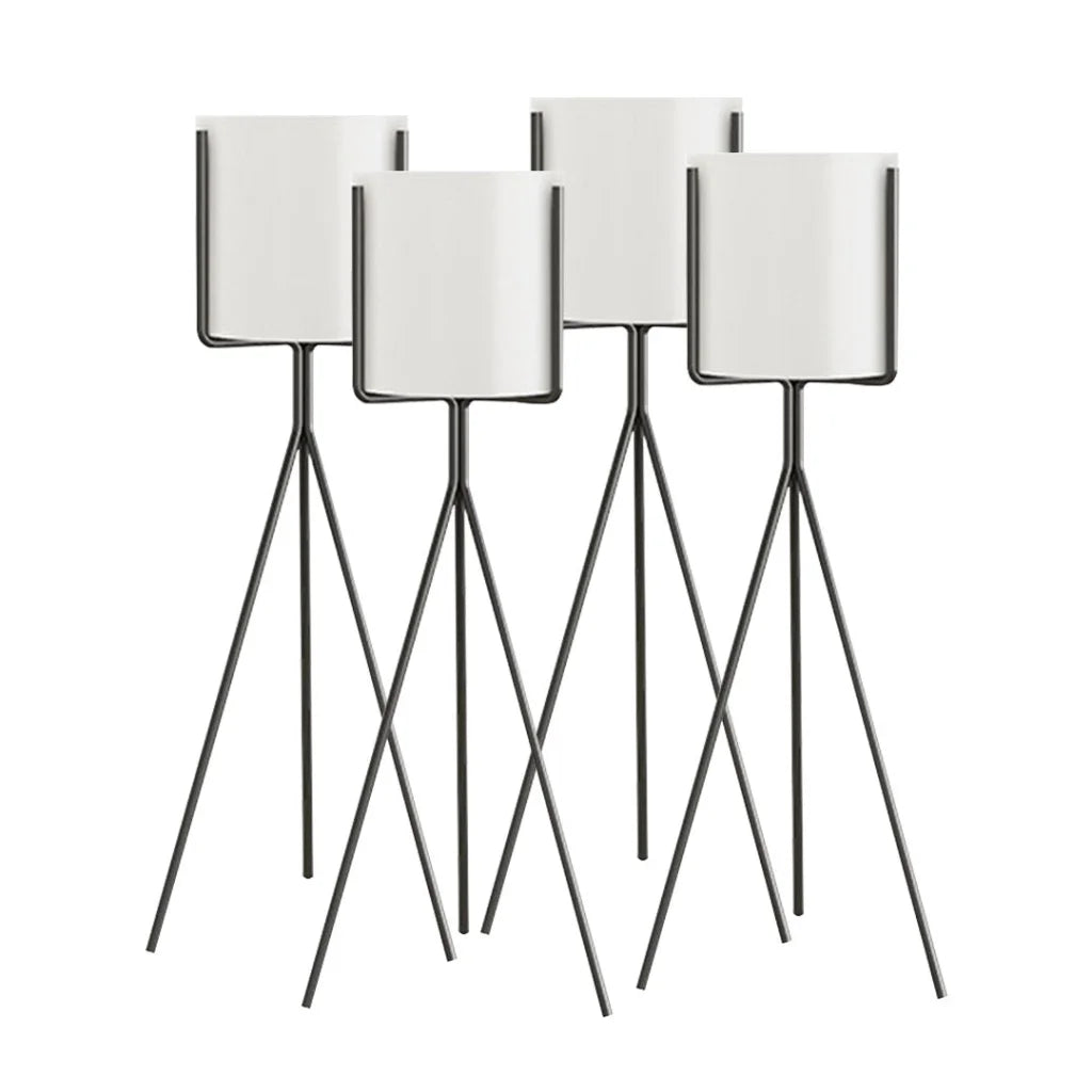 Tripod Flower Pot Plant Stand 4X 70cm with White Flowerpot Holder Rack Indoor Display