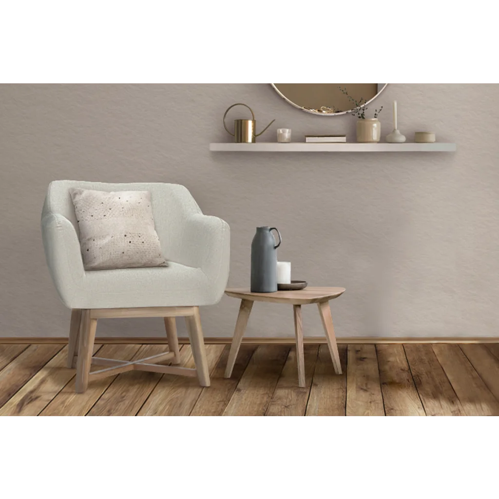 Tub Lounge Armchair Fabric Beige - Living Room