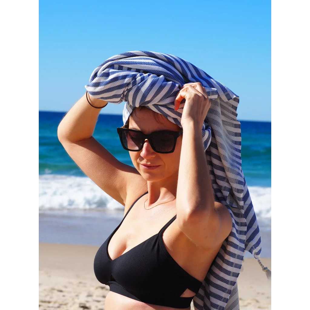 Turkish Cotton Towel Portsea Navy - Home & Garden