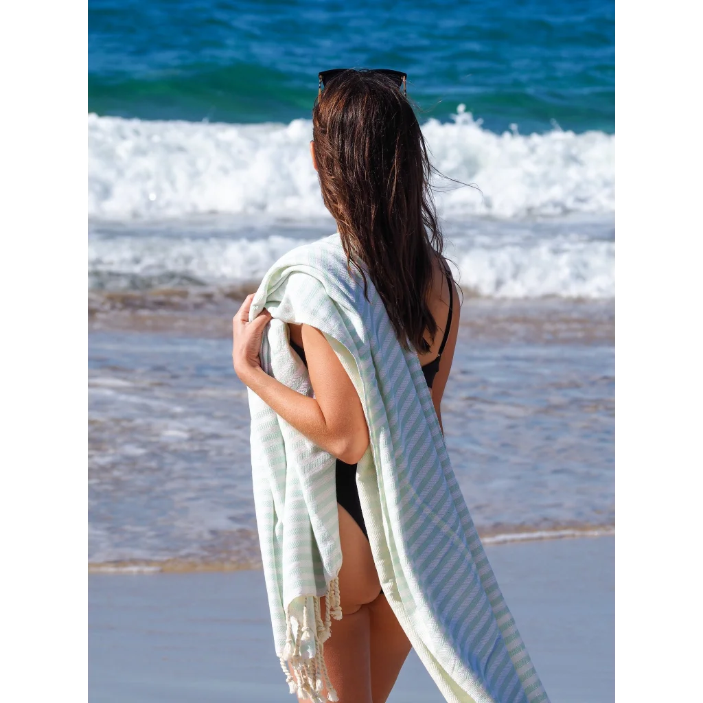 Turkish Cotton Towel PORTSEA - Seafoam - Home & Garden
