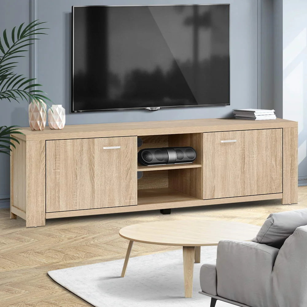Wooden storage cabinet with tv entertainment unit stand